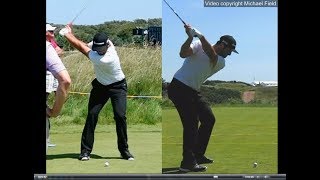 Jon Rahm golf swing  Long Iron faceon amp downtheline July 2017 [upl. by Yumuk]