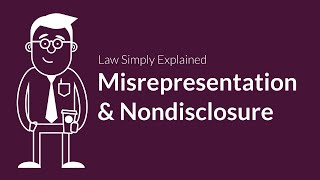 Misrepresentation and Nondisclosure  Contracts  Defenses amp Excuses [upl. by Angy405]