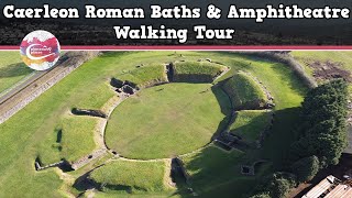 CAERLEON ROMAN BATHS amp AMPHITHEATRE WALES  Walking Tour  Pinned on Places [upl. by Aliban]