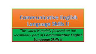 Communicative English Language Skills II vocabulary part one [upl. by Lomax95]