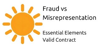 Fraud vs Misrepresentation  Other Essential Elements of a Valid Contract  CA CPT  CS amp CMA [upl. by Eisele220]